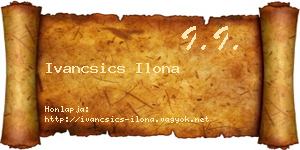 Ivancsics Ilona névjegykártya